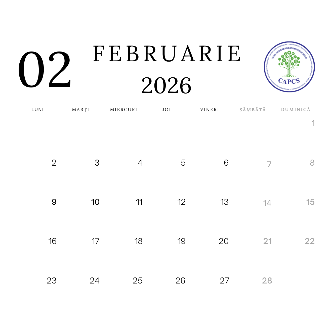 Agenda ședințelor CAPCS